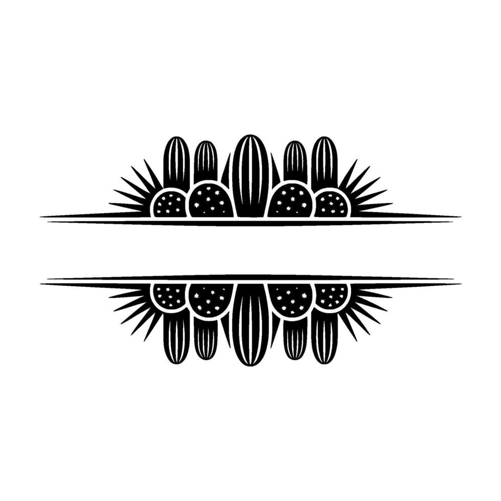 Minimalist Cactus Frame - Southwest Element, Decorative vector
