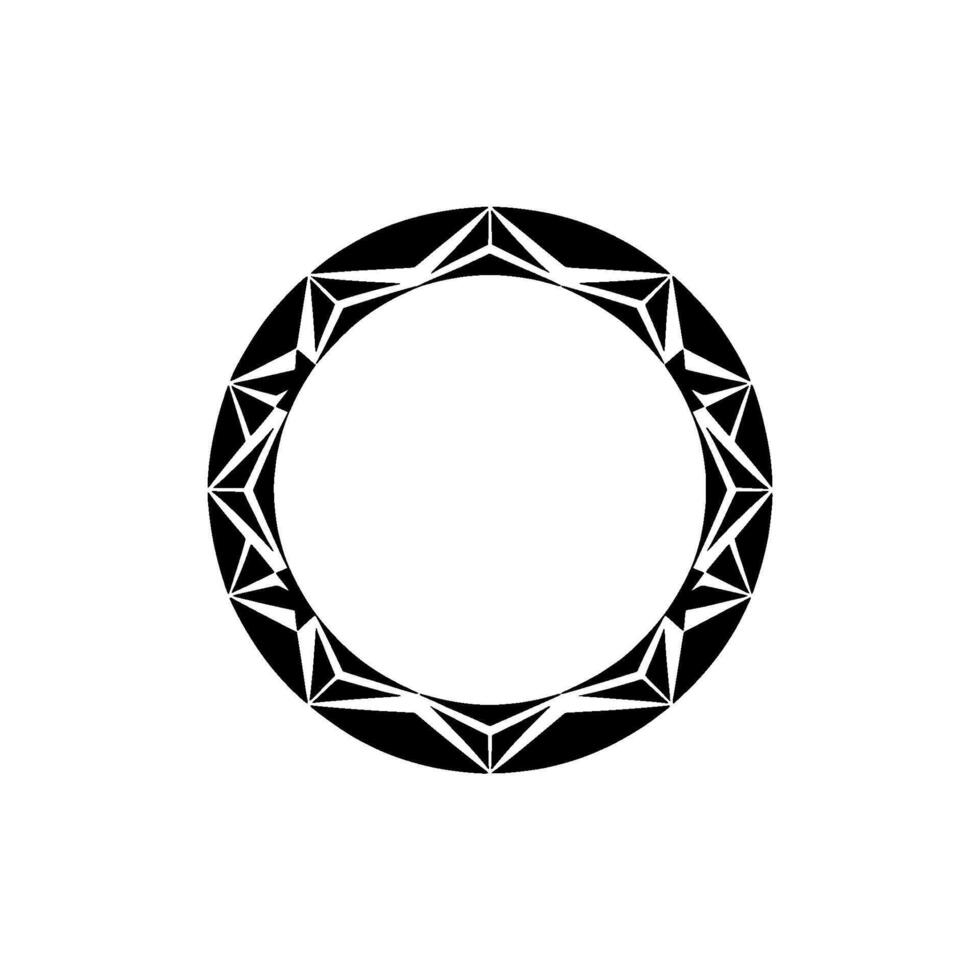 Geometric Circular Abstract Black and White Illustration vector