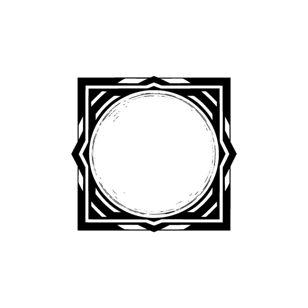 Geometric Art Deco Frame with Concentric Circles, Minimalist vector