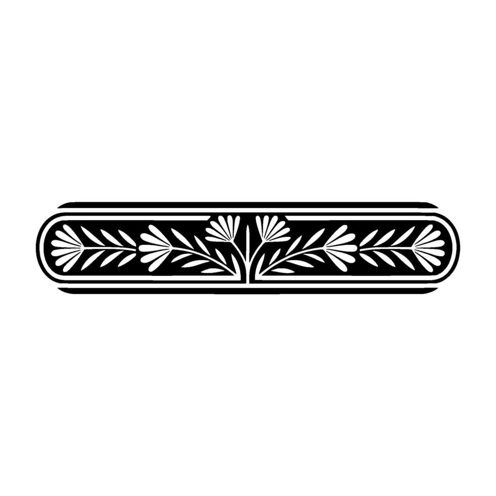 Elegant Black Floral Border on White Background, Illustration - Decorative vector