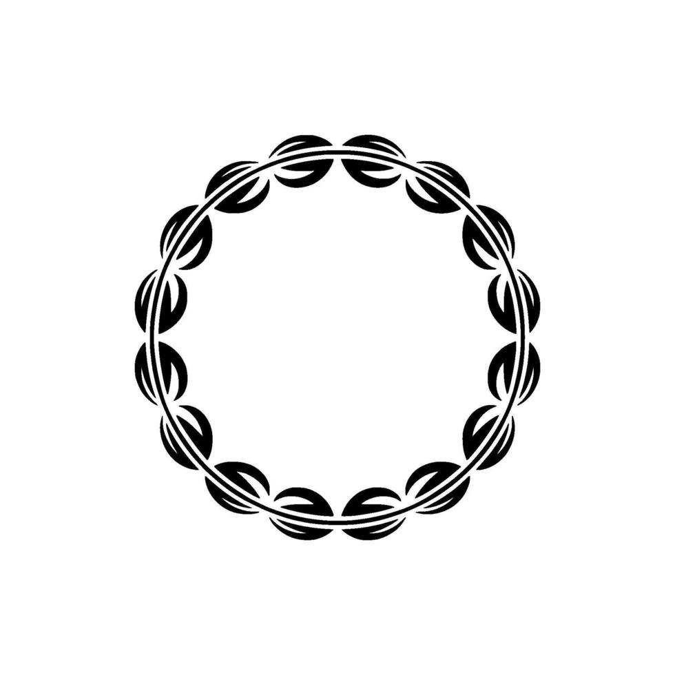 Elegant Minimalist Circle Frame Illustration in Black and White vector