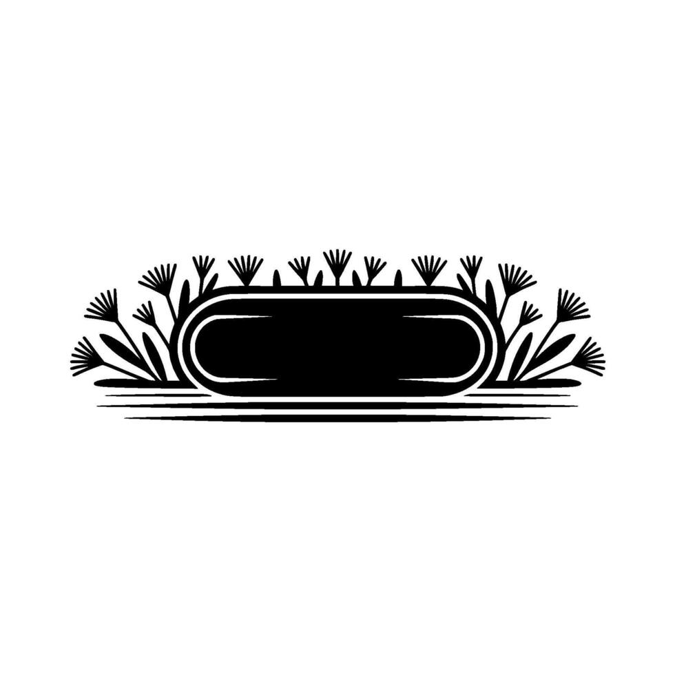 Minimalist Floral Emblem with Text Space - Black White vector
