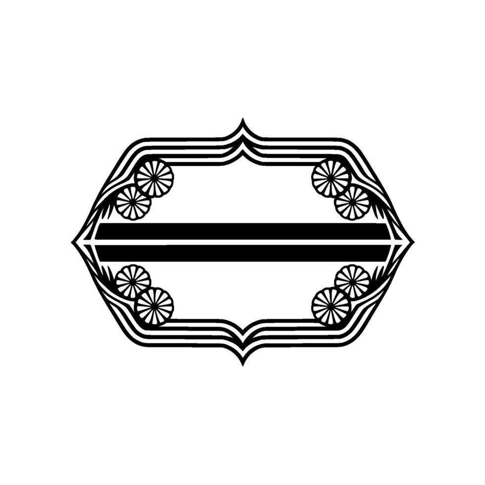 Art Deco Inspired Floral Frame - Monochrome vector