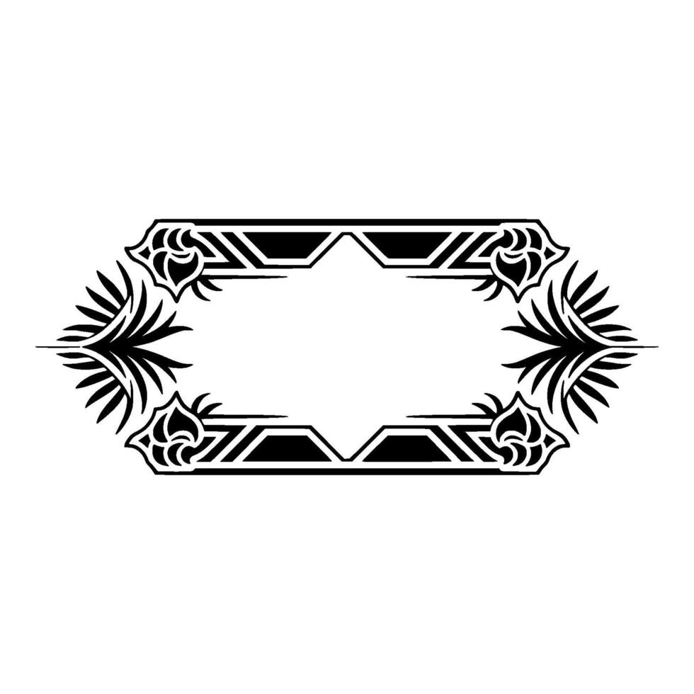 Ornate Black and White Geometric Frame vector