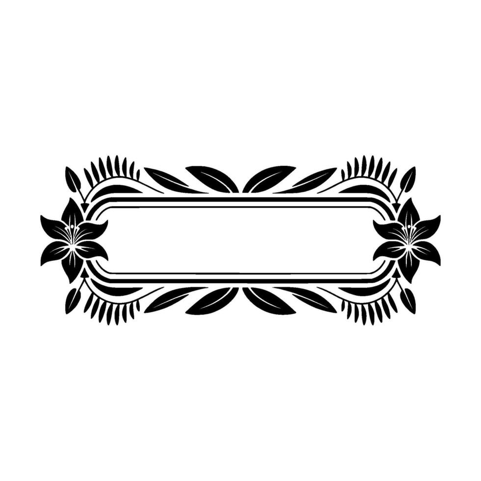 Elegant Floral Frame, Black and White , Illustration vector