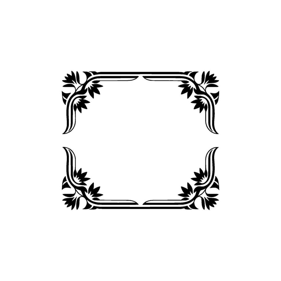 Elegant Black Floral Frame on White Background - Ornate vector