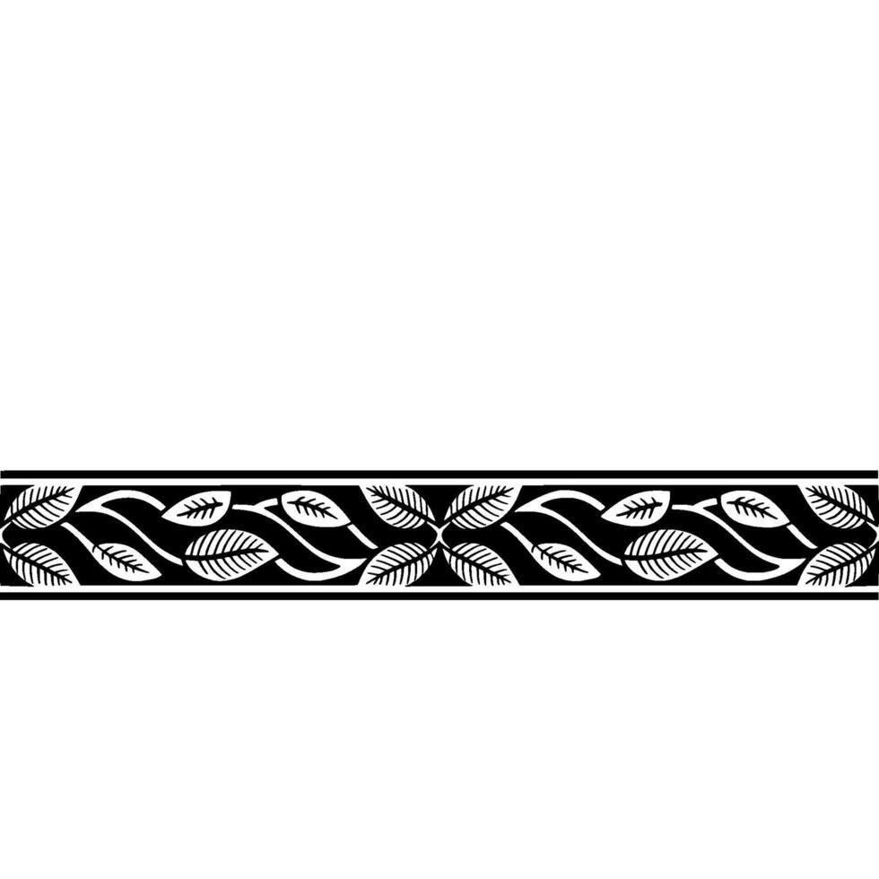 Elegant Black and White Leafy Border for Backgrounds and Prints vector