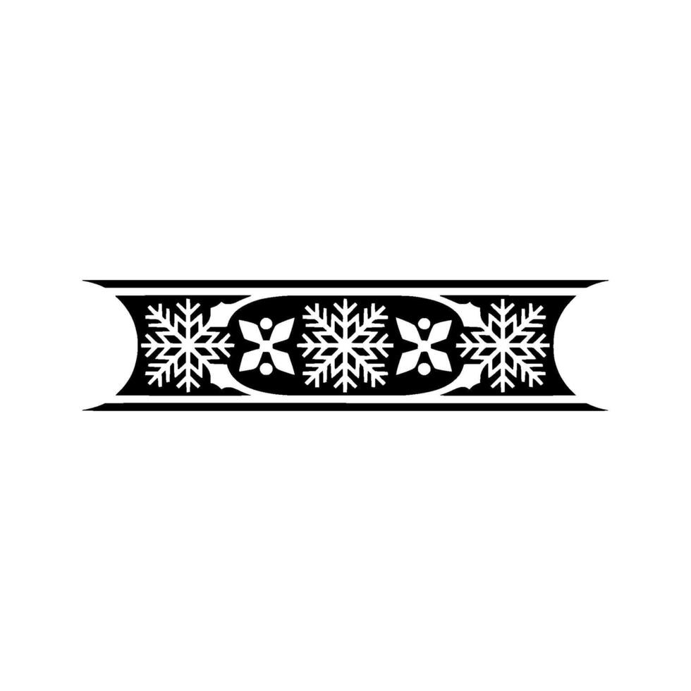 Geometric Snowflake Border , Black White, Illustration vector