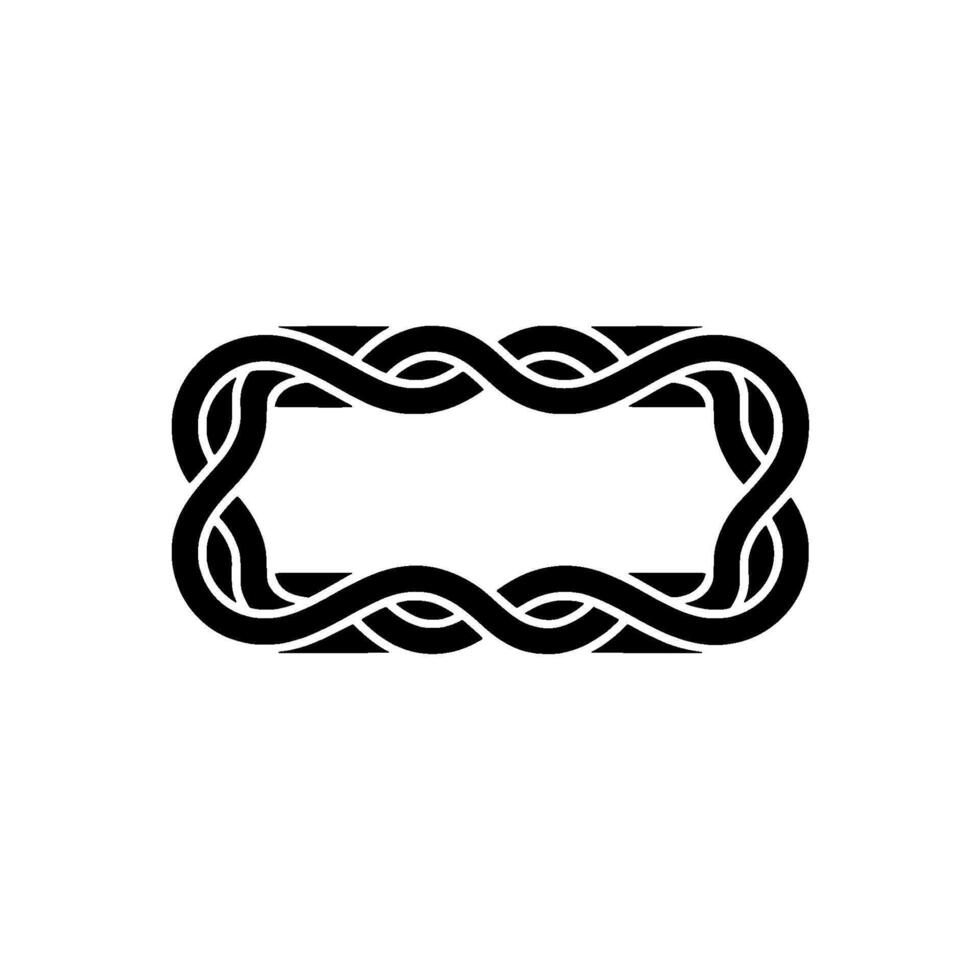 Black White Woven Border, Elegant Element vector