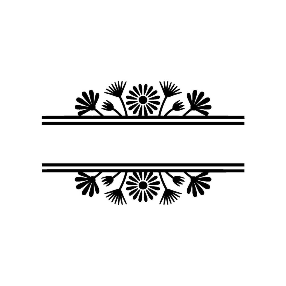 Floral Divider with Space for Text - Minimalist vector