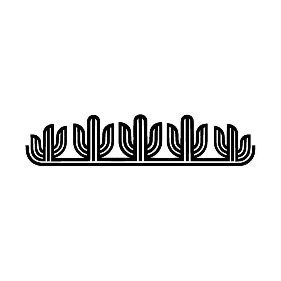 Minimalist Cactus Border , Line Art, Illustration vector