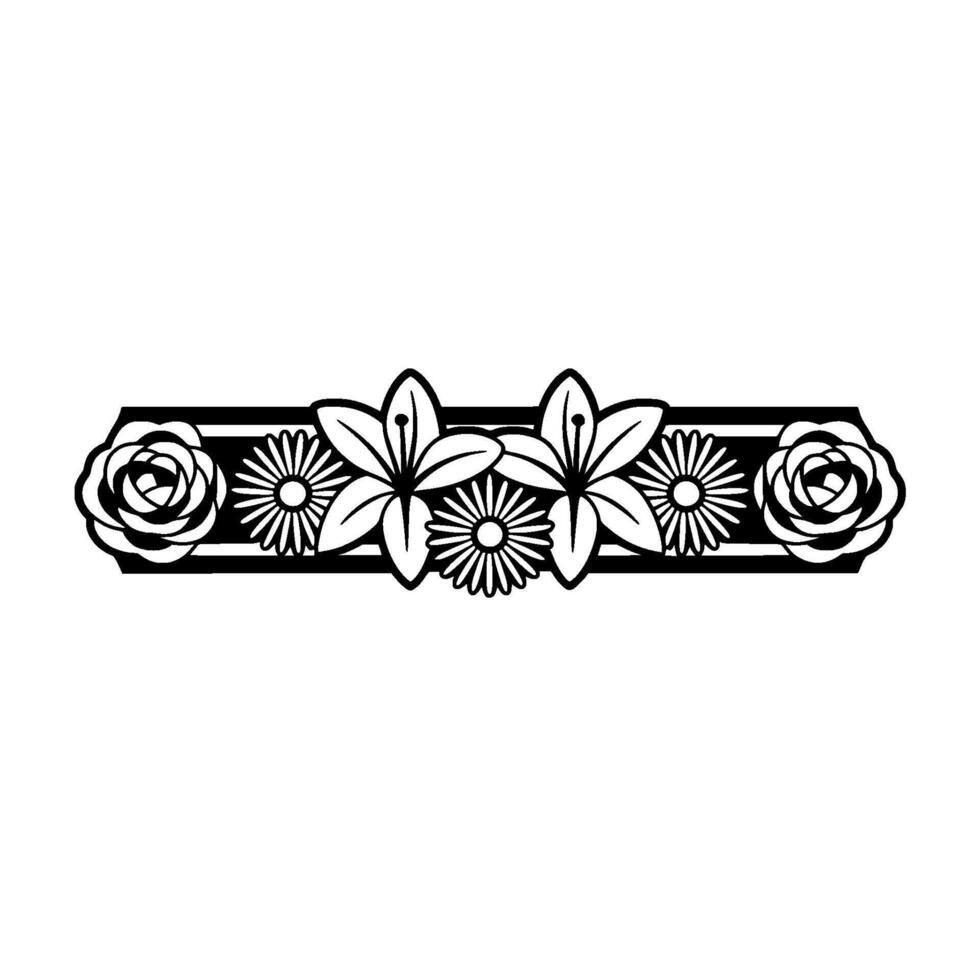 Floral Border Black and White vector
