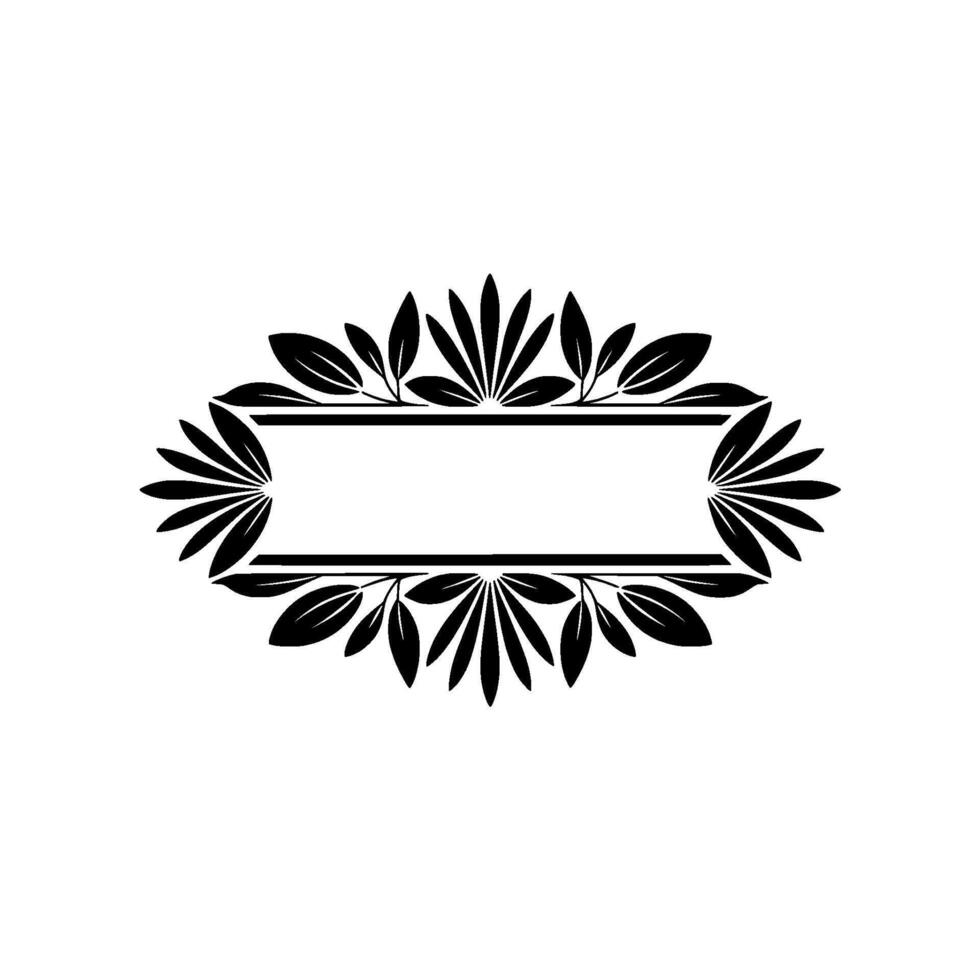 Elegant Black Floral Frame with Blank Space on White Background vector