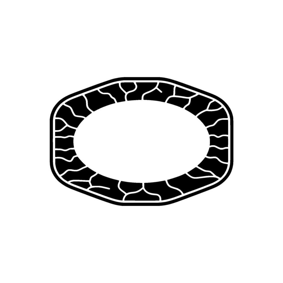 Geometric Oval Frame with Textured Border, Minimalist vector