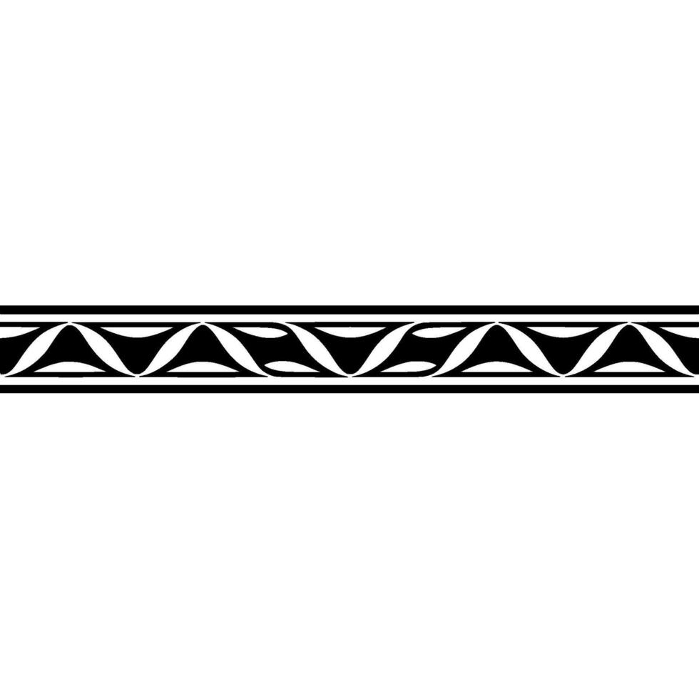 Minimalist Border with Abstract Repeating Pattern, Black on White vector