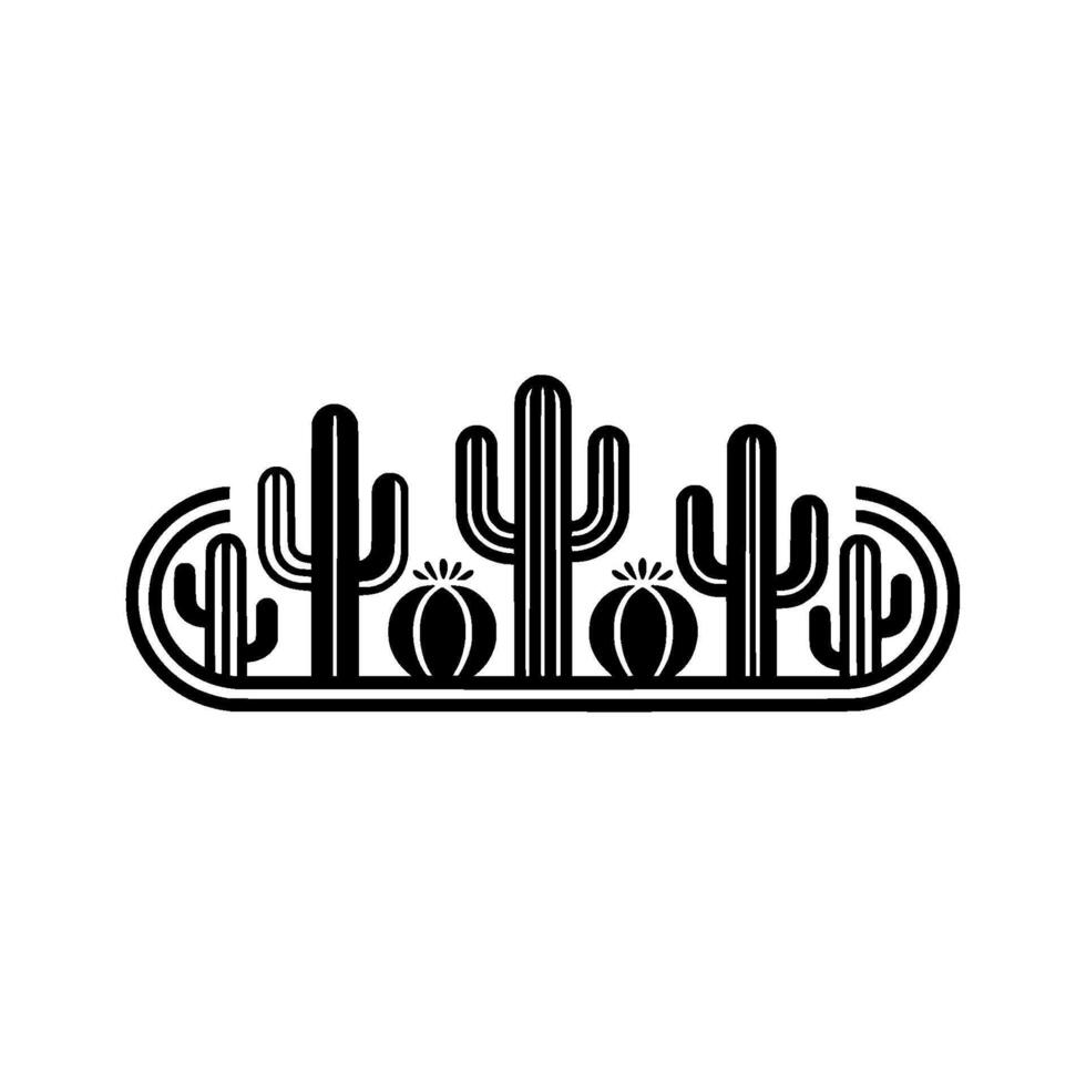 Minimalist Cactus Silhouette , Modern Southwest Style vector