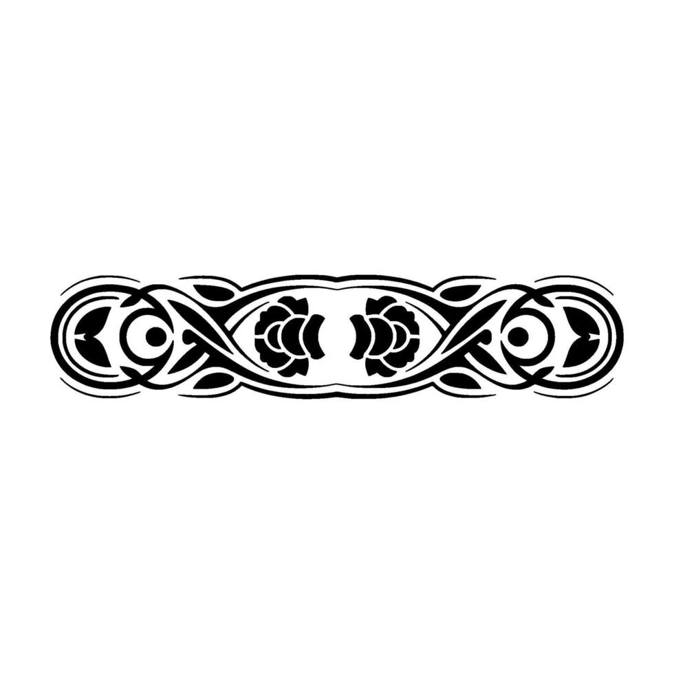 Elegant Black Floral Border on White Background, Scrollwork vector