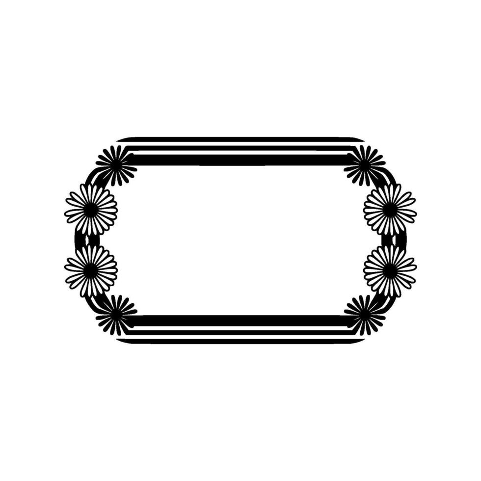Floral Frame , Black and White, Clean Elegance vector