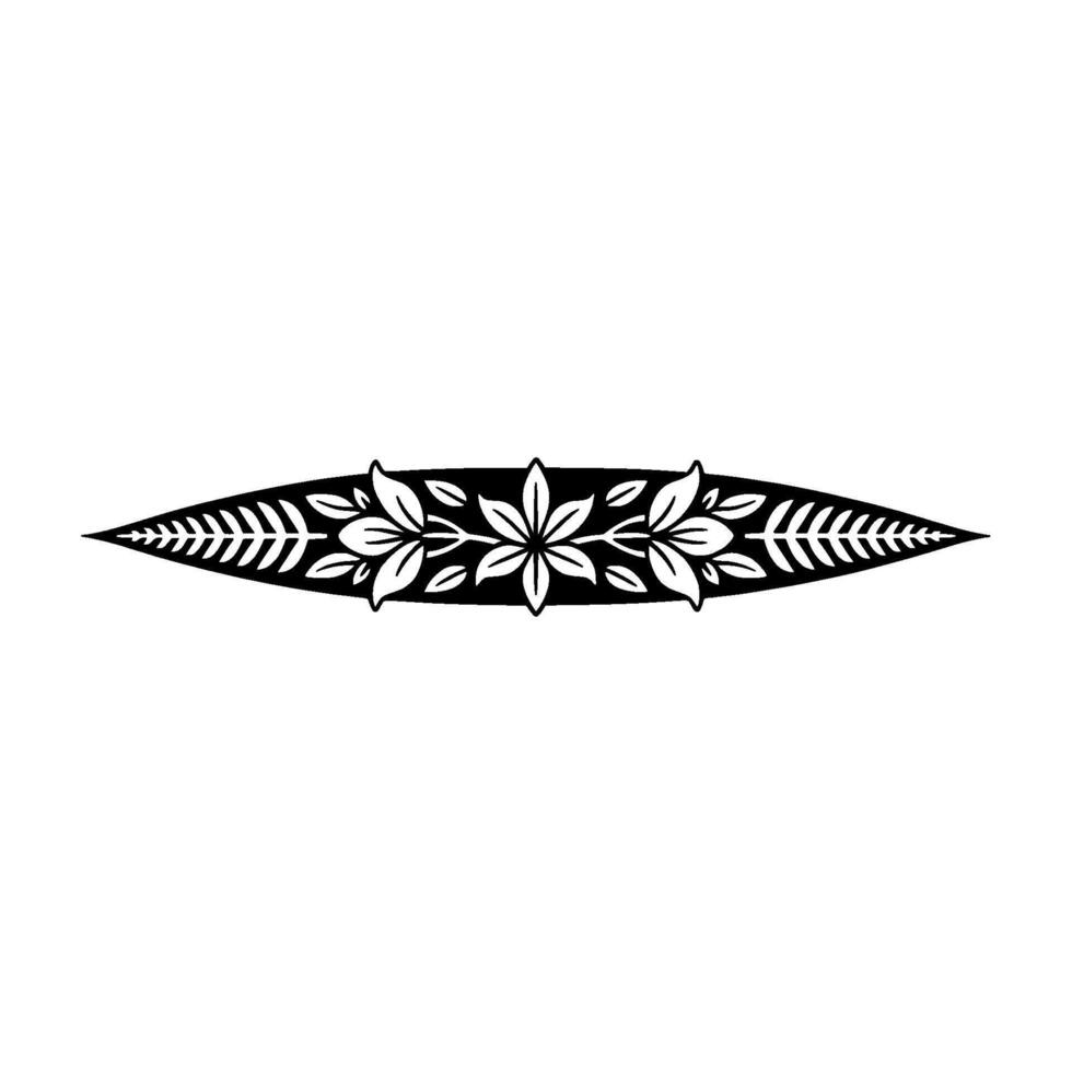Elegant Floral Scroll Ornament in Black and White vector