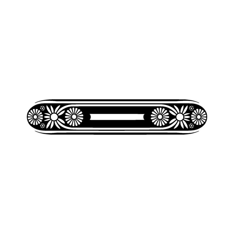 Minimalist Daisy Floral Ornament - Black White vector