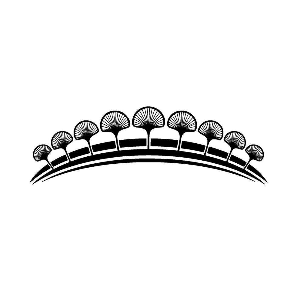 Minimalist Ginkgo Leaves Pattern, Black and White Illustration vector