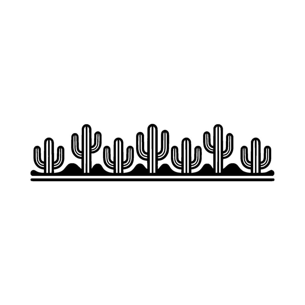 Minimalist Desert Cactus Border Illustration - Graphics vector