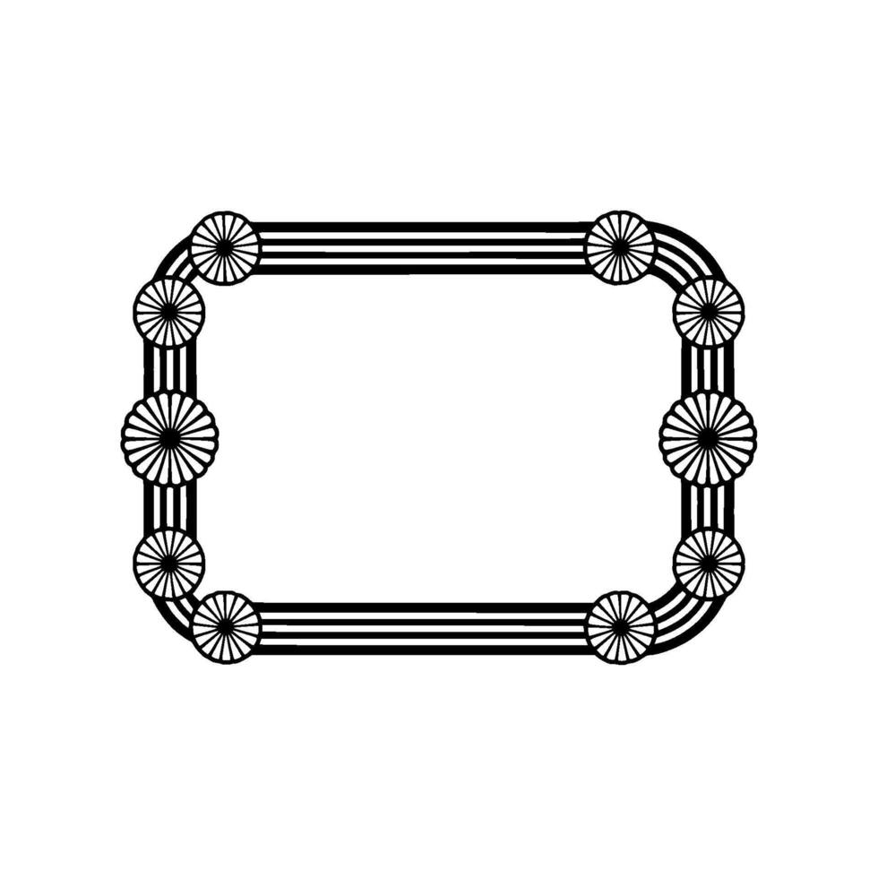 Abstract Geometric Frame with Chrysanthemum Motif vector