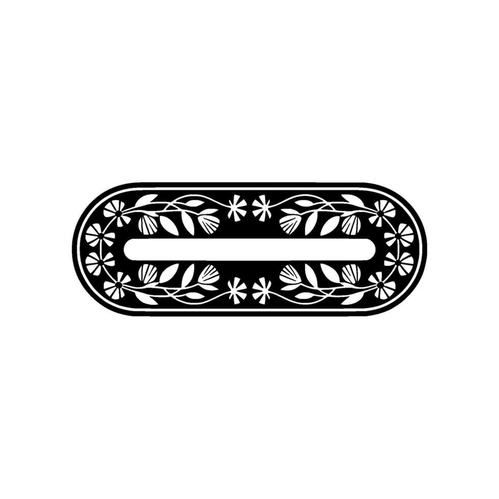Ornate Floral Oval Frame , Black and White, Decorative Element vector