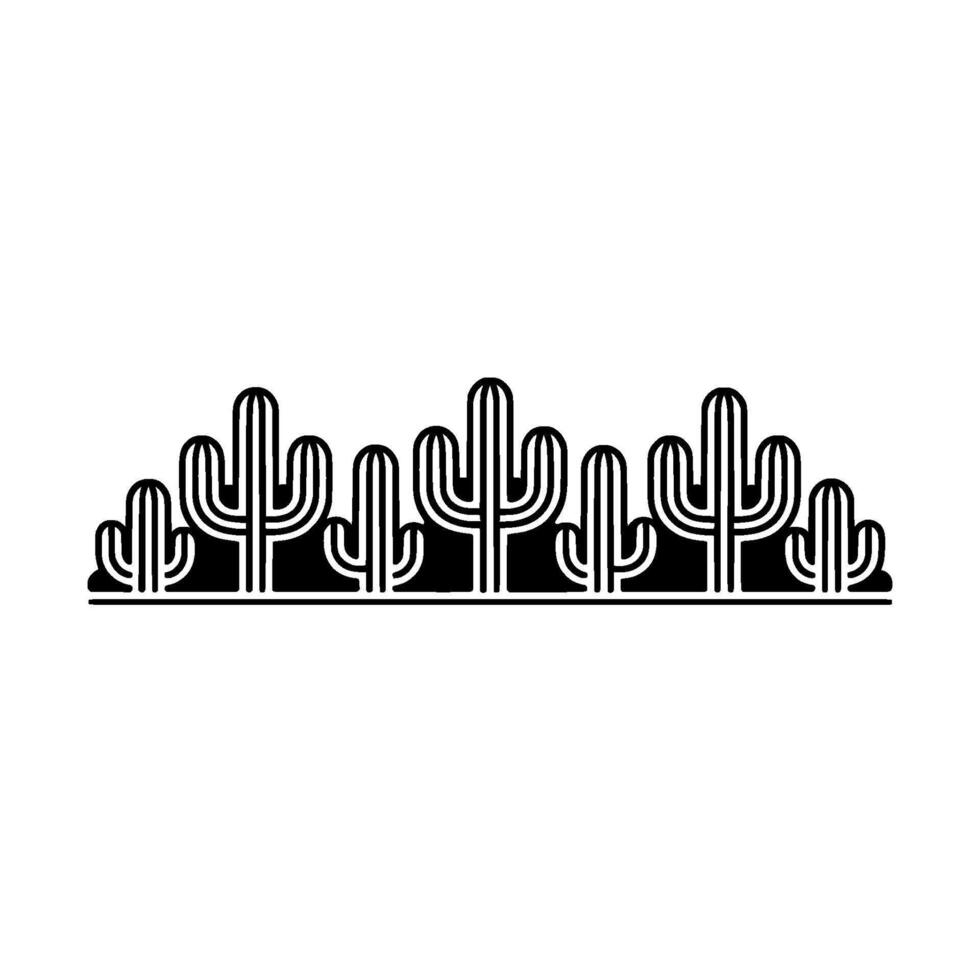 Minimalist Cactus Border in Black and White, Cacti vector