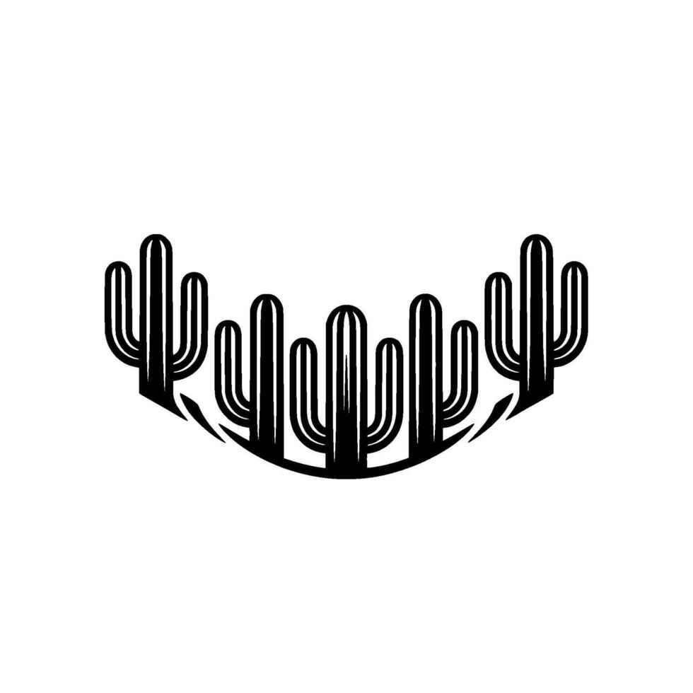 Geometric Cactus Minimalist Southwest Element vector