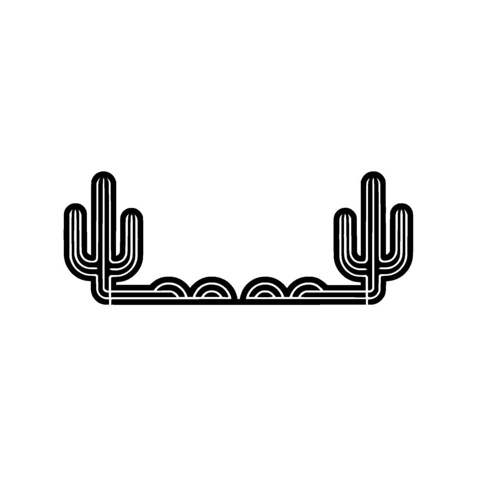 Minimalist Southwestern Cactus in Black and White, Desert vector