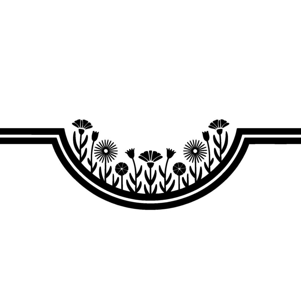 Black Floral Border on Gradated Background vector