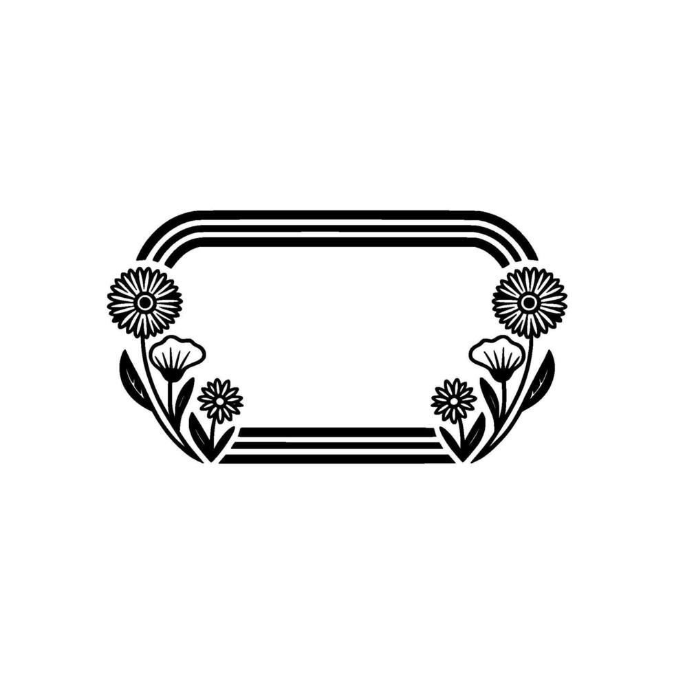 Floral Frame with Daisy Poppy Decorative Border vector