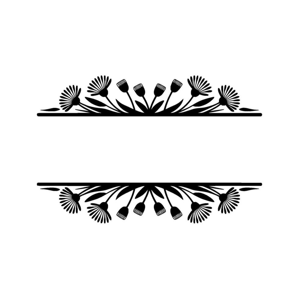 Elegant Floral Frame Template with Space for Text - Minimalist vector