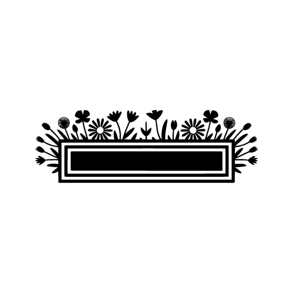 Floral Frame in Silhouette Style vector