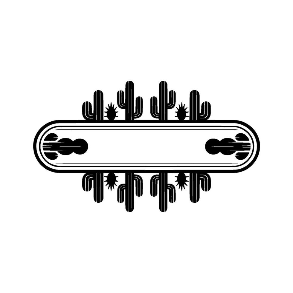 Cactus Frame , Southwestern Style, Minimalist vector