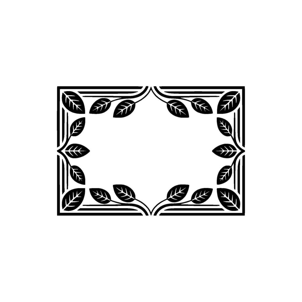 Elegant Botanical Frame, Minimalist Leaf on White Background vector