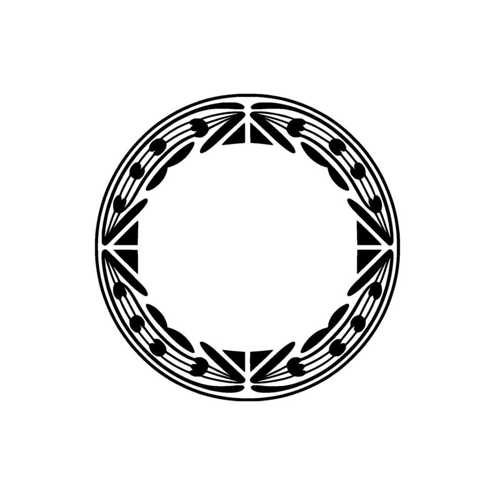 Circular Art Deco Border, Black and White, Geometric Pattern vector