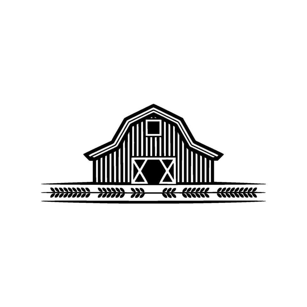 Minimalist Barn Farmhouse Illustration vector
