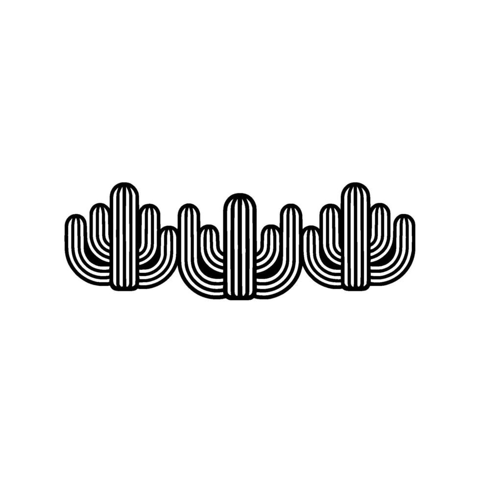 Minimalist Cactus Line Art - Modern Southwestern vector