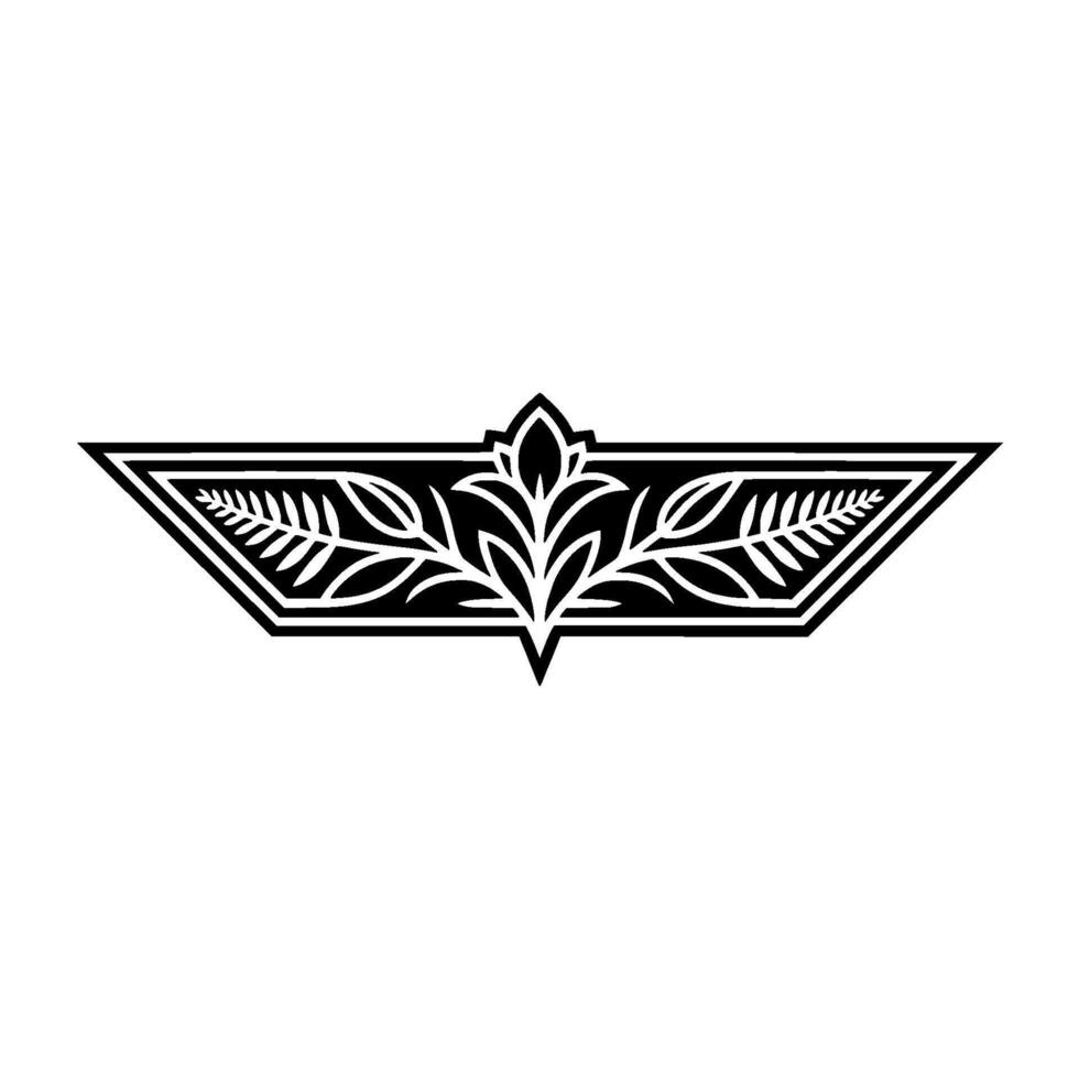 Elegant Black and White Floral Emblem for Logos and Branding vector
