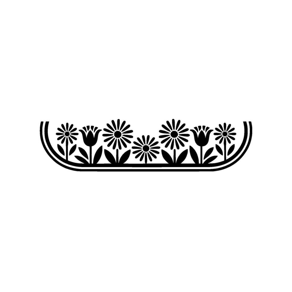 Floral Border Ornament - Minimalist vector