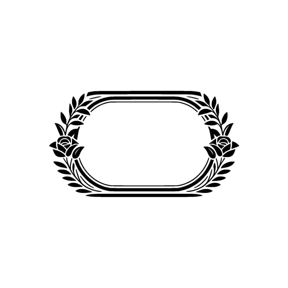 Elegant Black and White Floral Frame for Invitations and, Rose vector