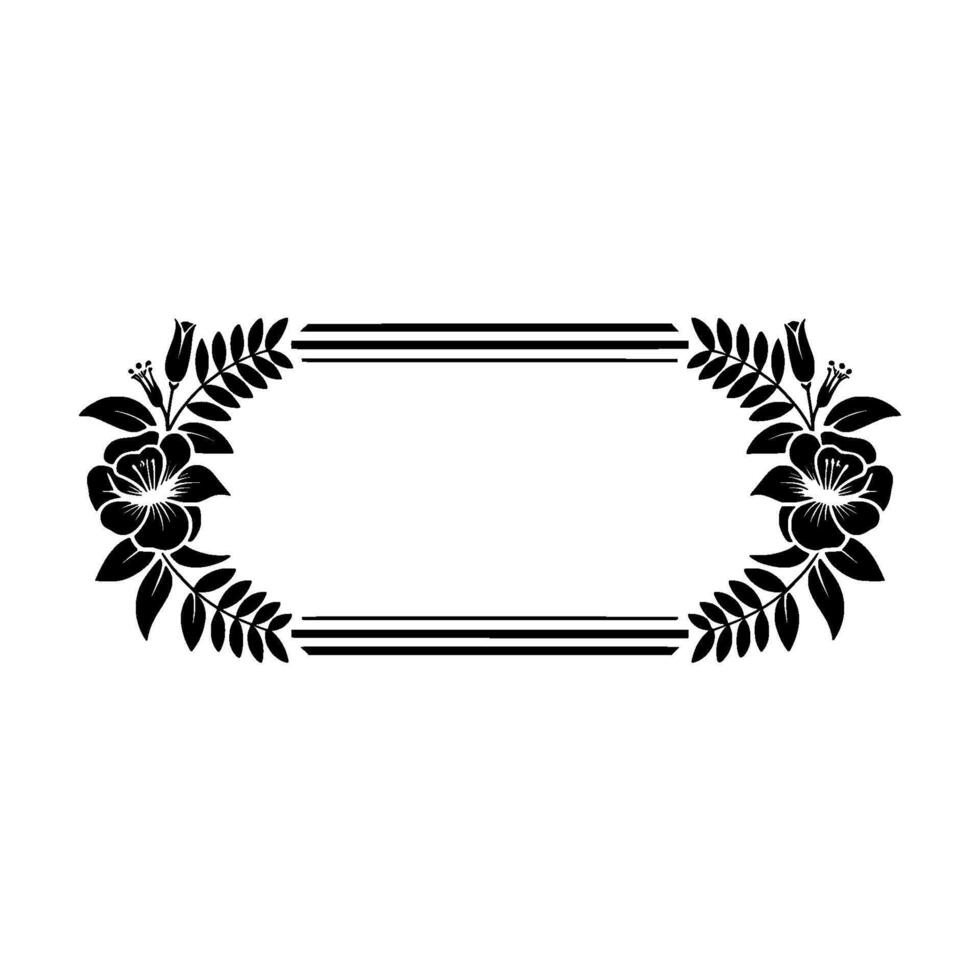 Floral Frame Elegant Black and White for Invitations Labels vector