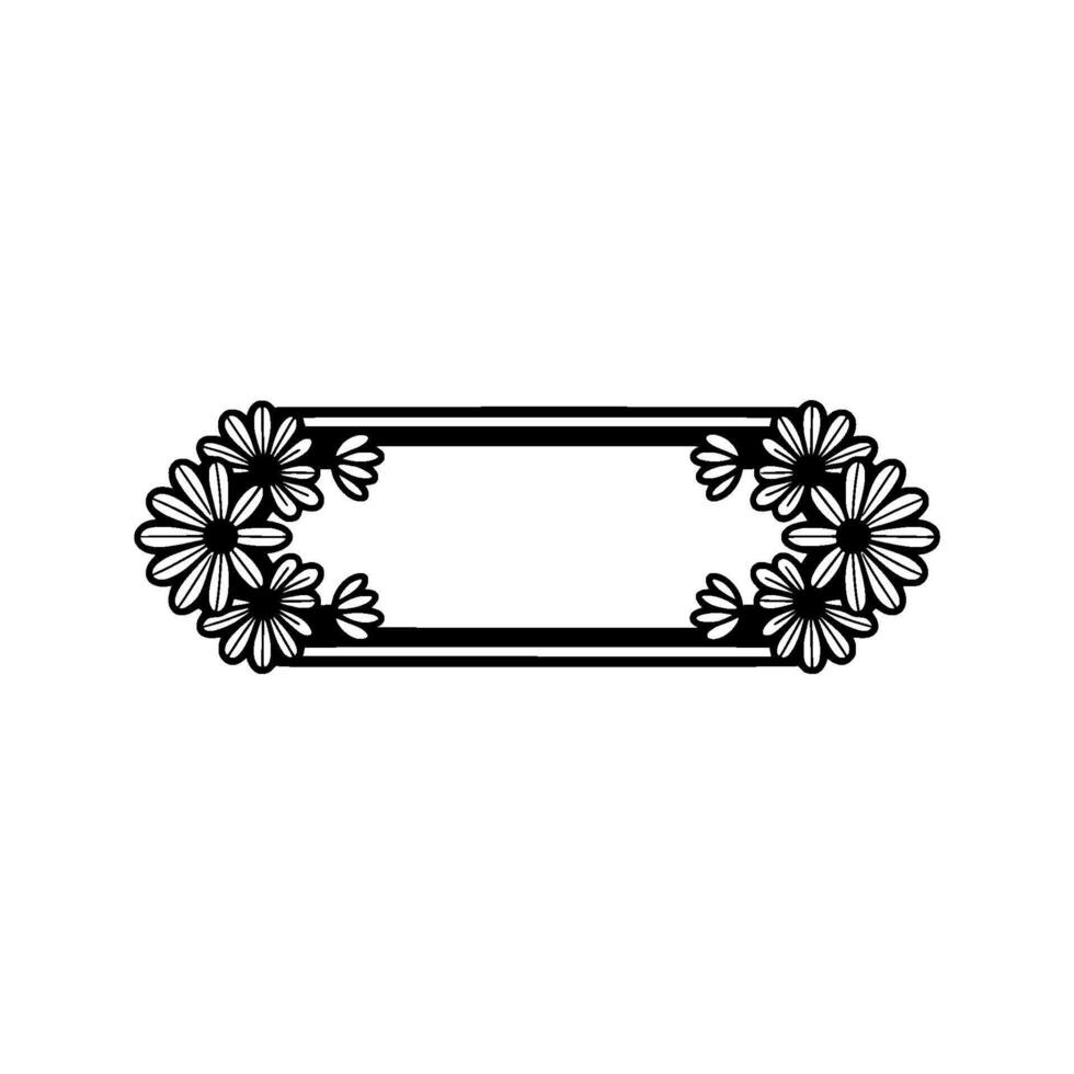 Floral Frame Decorative Daisy Embellishment, Minimalist vector