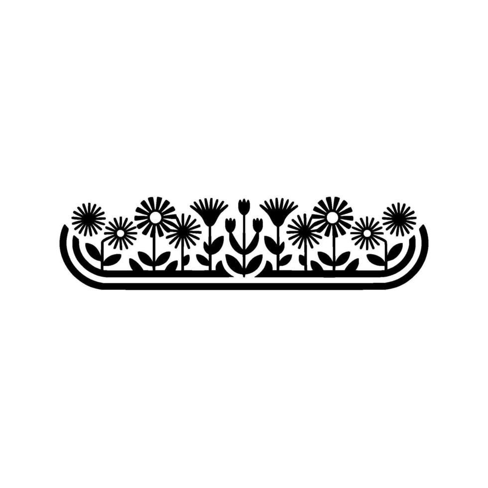 Minimalist Black Floral Border vector
