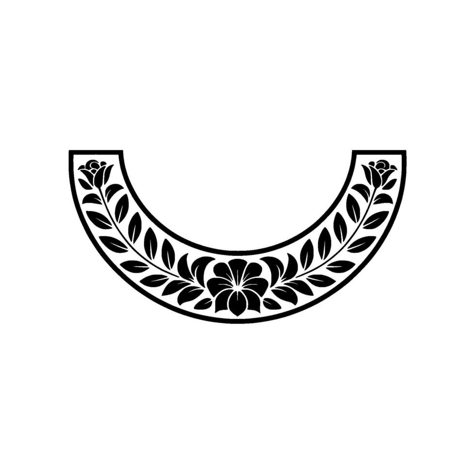 Elegant Floral Arch , Black and White, Decorative Element vector