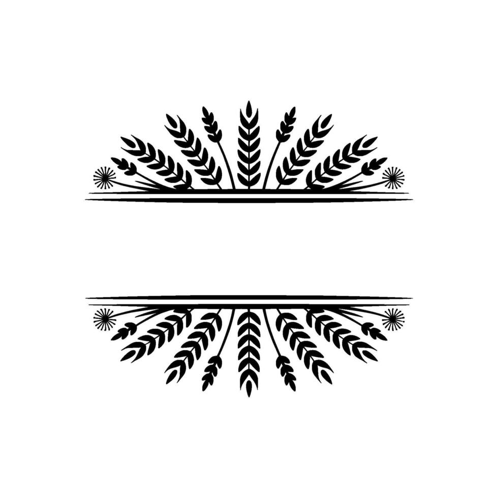 Elegant Wheat and Floral Frame on Cream Background vector