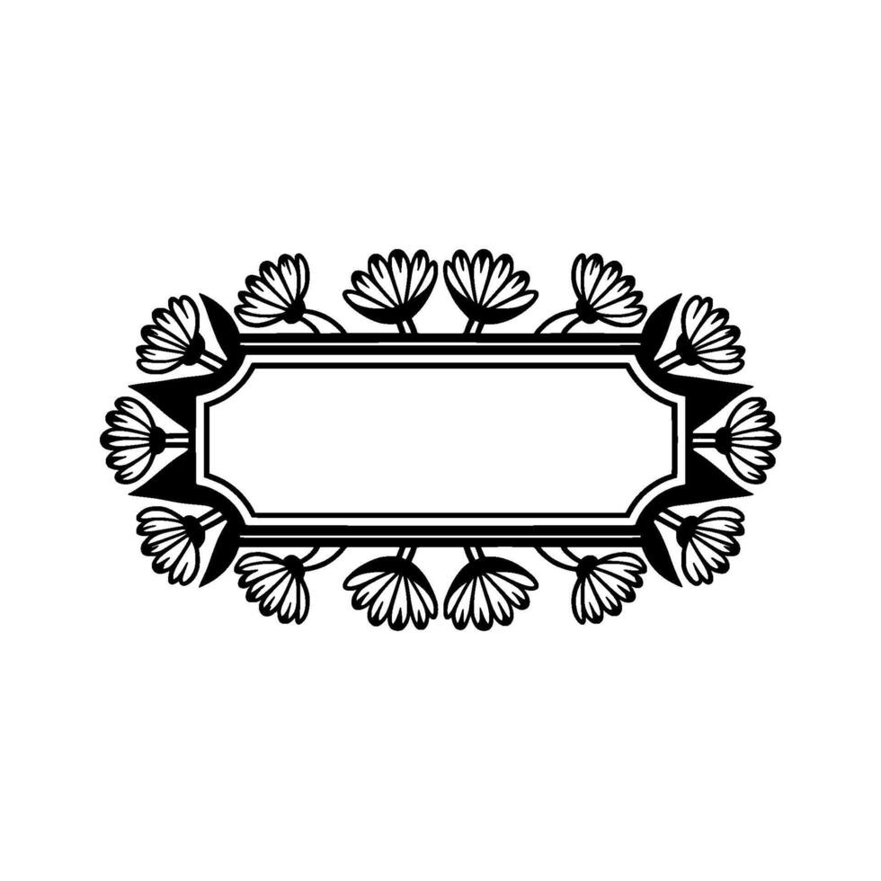 Elegant Floral Frame - Decorative Border Element vector