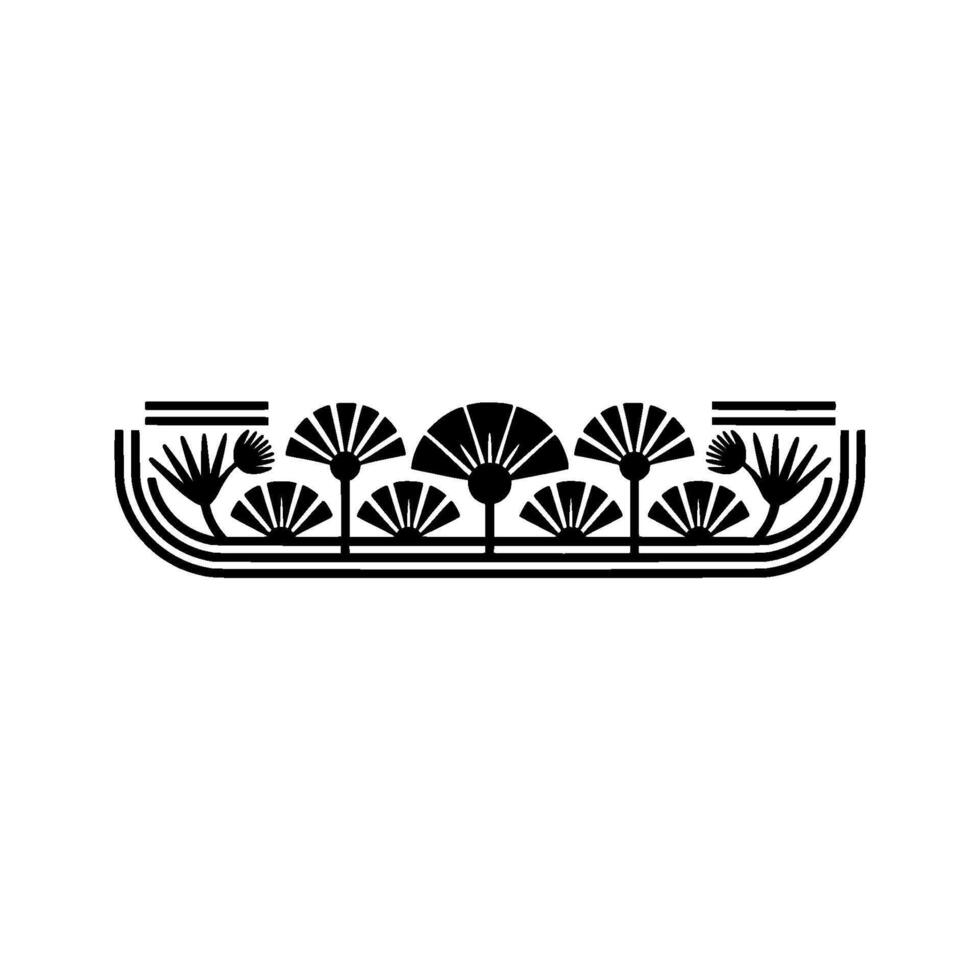 Minimalist Black and White Floral Border, Art deco vector